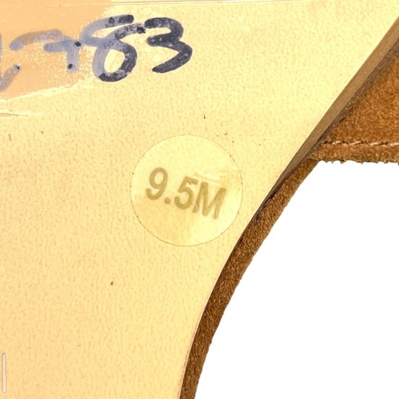 Brown Suede Open-Toe Sandals Festival Boho Concert Lace-Up Ankle Block Heel 9.5 - Picture 9 of 10